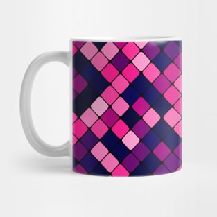 Retro Pink and Blue Geometric Pattern Mug